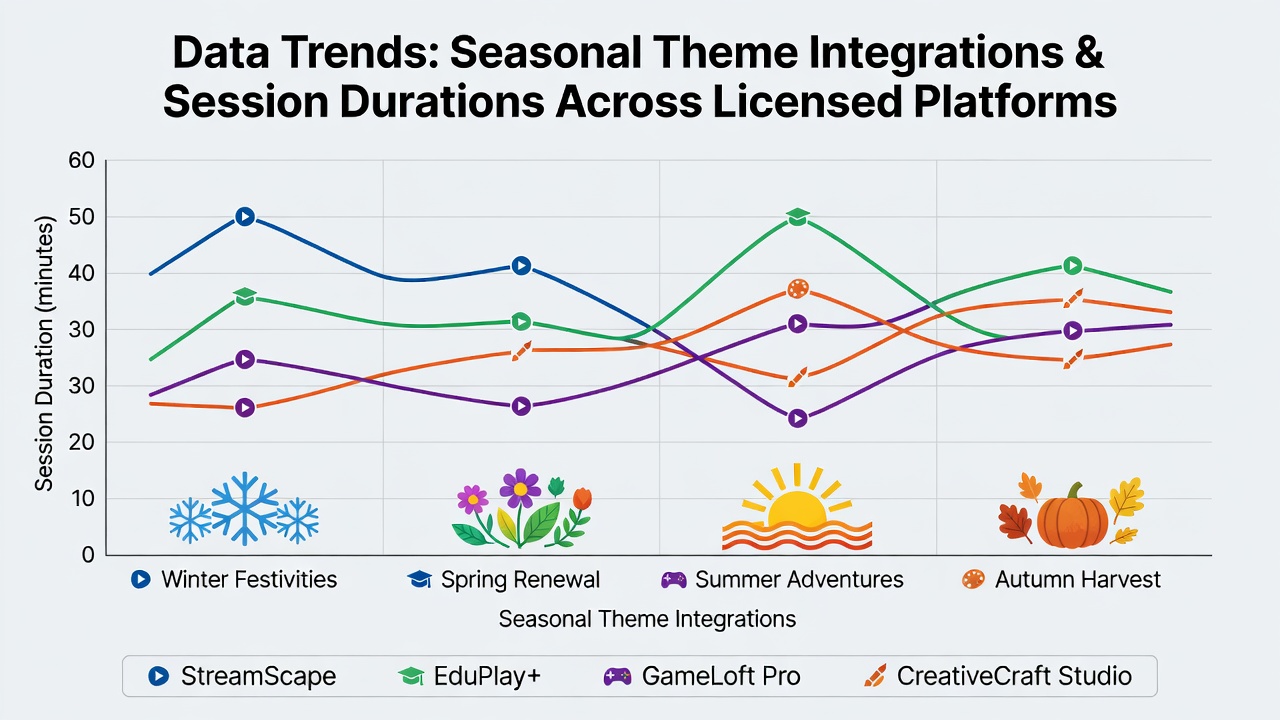 Graph comparing session duration data across seasonal themes on licensed mobile casino applications